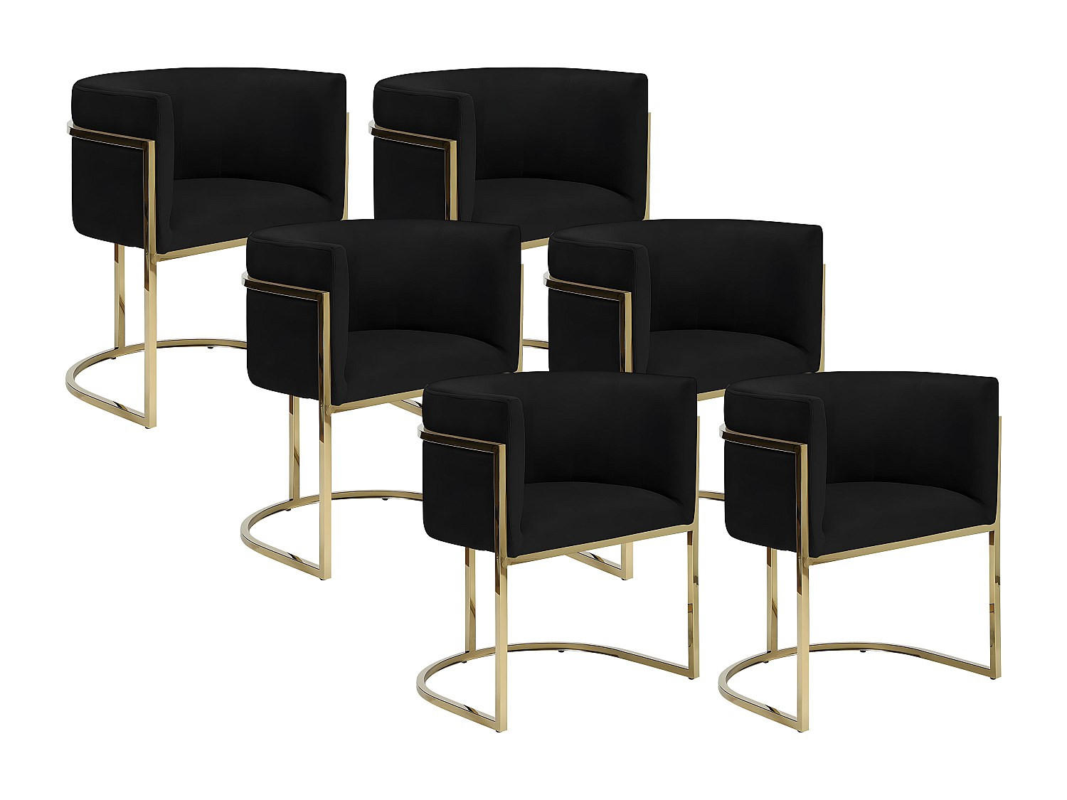 Vente-Unique Stuhl Schwarz 60x76x56.5 cm