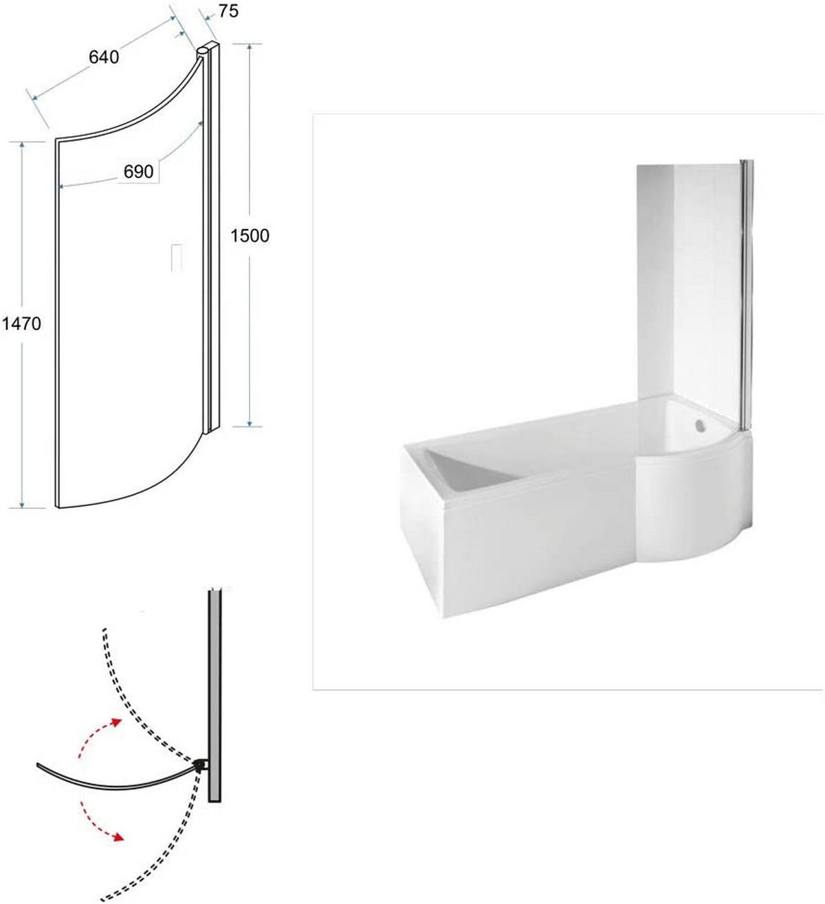 BADEWANNE Rechteck INSPIRO 170/70 Links mit Schürze Ablauf Füße - Weiß, Kunststoff (70/55/170cm) - bad land