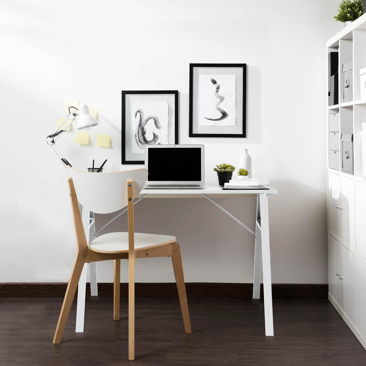 SCHREIBTISCH platzsparend Weiß 50/74/80 cm - Weiß, Holzwerkstoff (74/50/80cm) - Mobili Rebecca