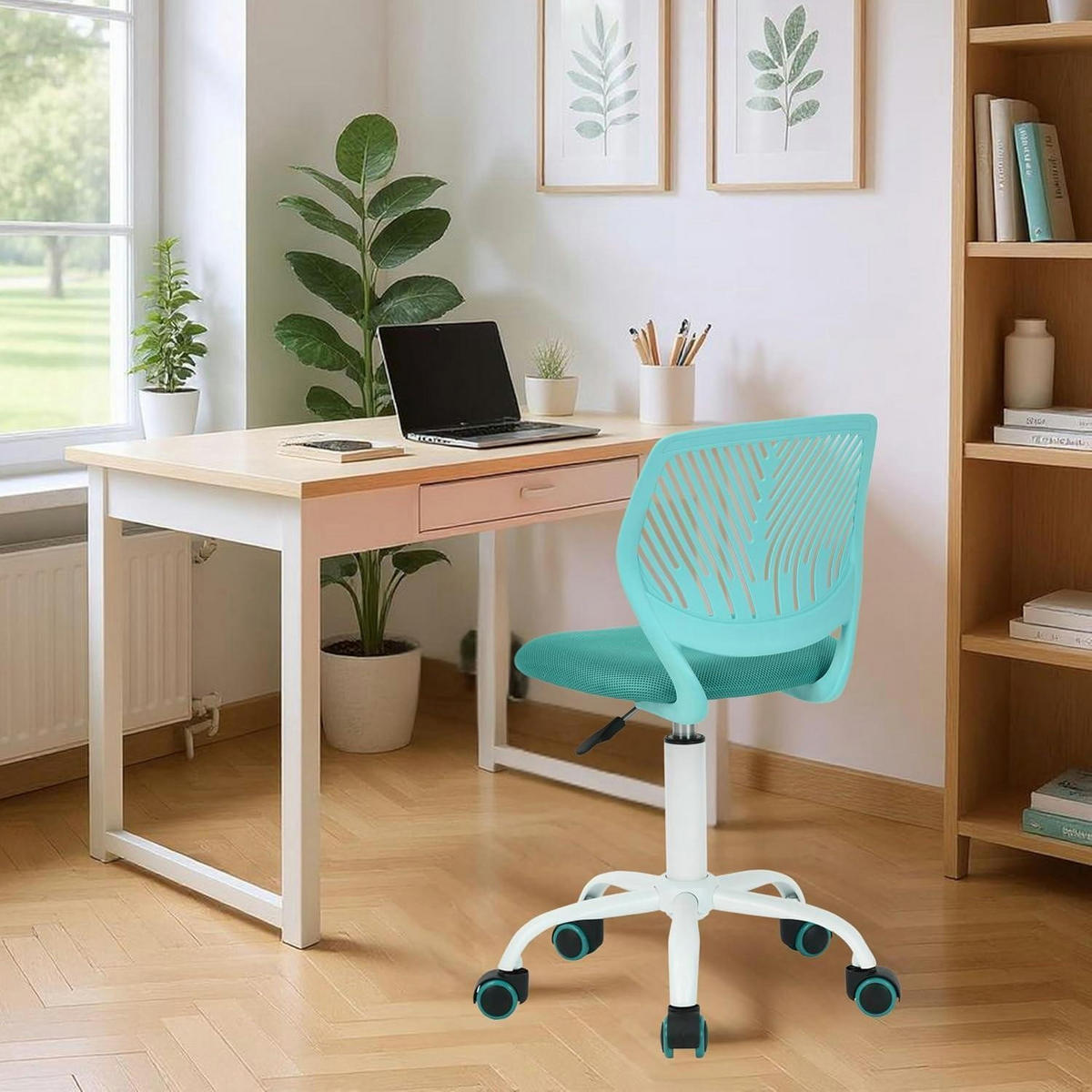 BÜROSTUHL Ergonomisch Türkis Grün - Türkis, Textil (38.5/87/40cm)