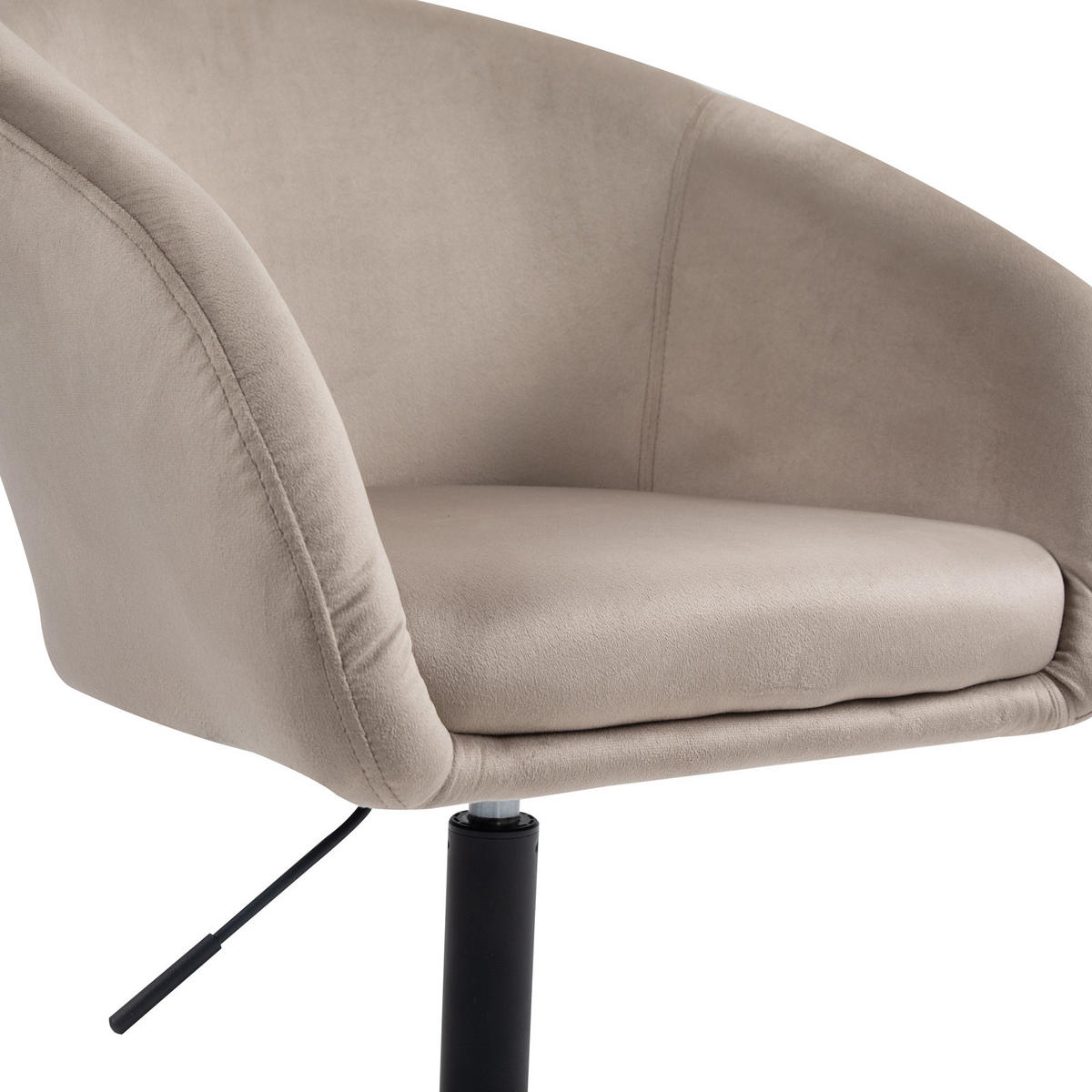 LOUNGESESSEL JAMAIKA mit Armlehnen Samt - Taupe, Textil (59/95/59cm) - SVITA