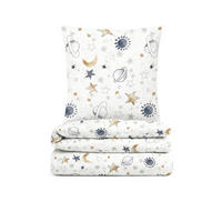BETTWÄSCHE-GARNITUR Premium Biber Universum weiss, 135x200 cm + 80x80 cm - Weiß, Textil (135/200cm) - biberna