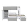 ETAGENBETT TWIN mit Schrank - Schubladen/ Etagenbett 90x190 - Weiß und Grau - Weiß/Grau, Holzwerkstoff (90/190cm) - Weber Industries