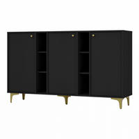 SIDEBOARD TORINO 158/94/41 cm mit 3 Türen Graphitfarben - Graphitfarben, Holzwerkstoff (158/94/41cm) - MASSENO