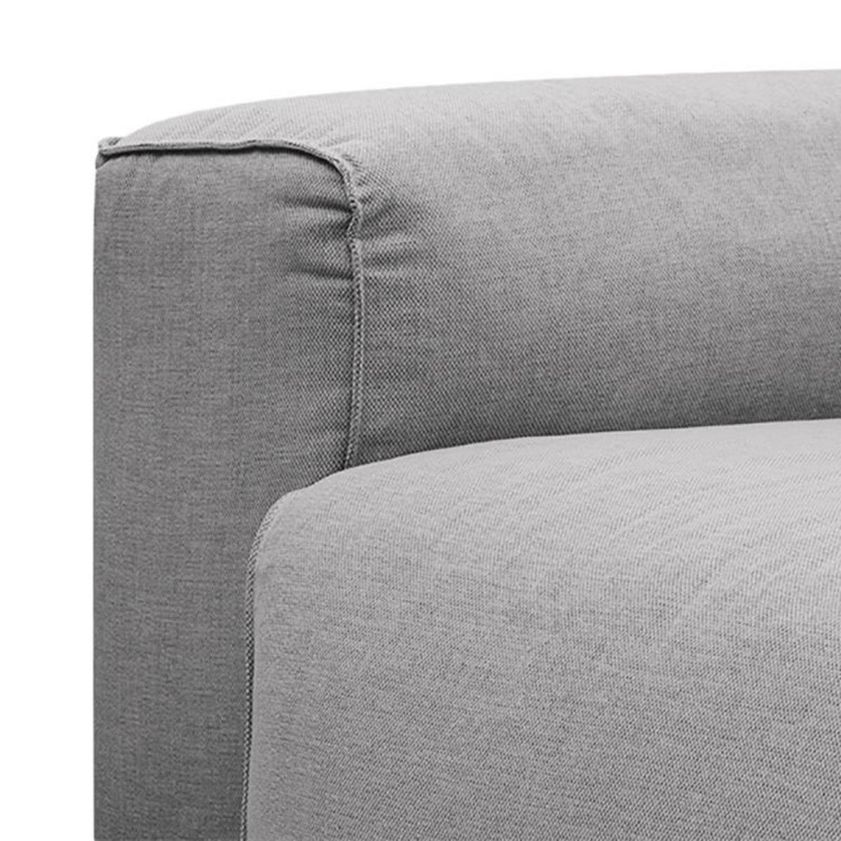 ECKSOFA mit Rundecke - Hellgrau/Schwarz, Kunststoff/Textil (325/260cm) - home24