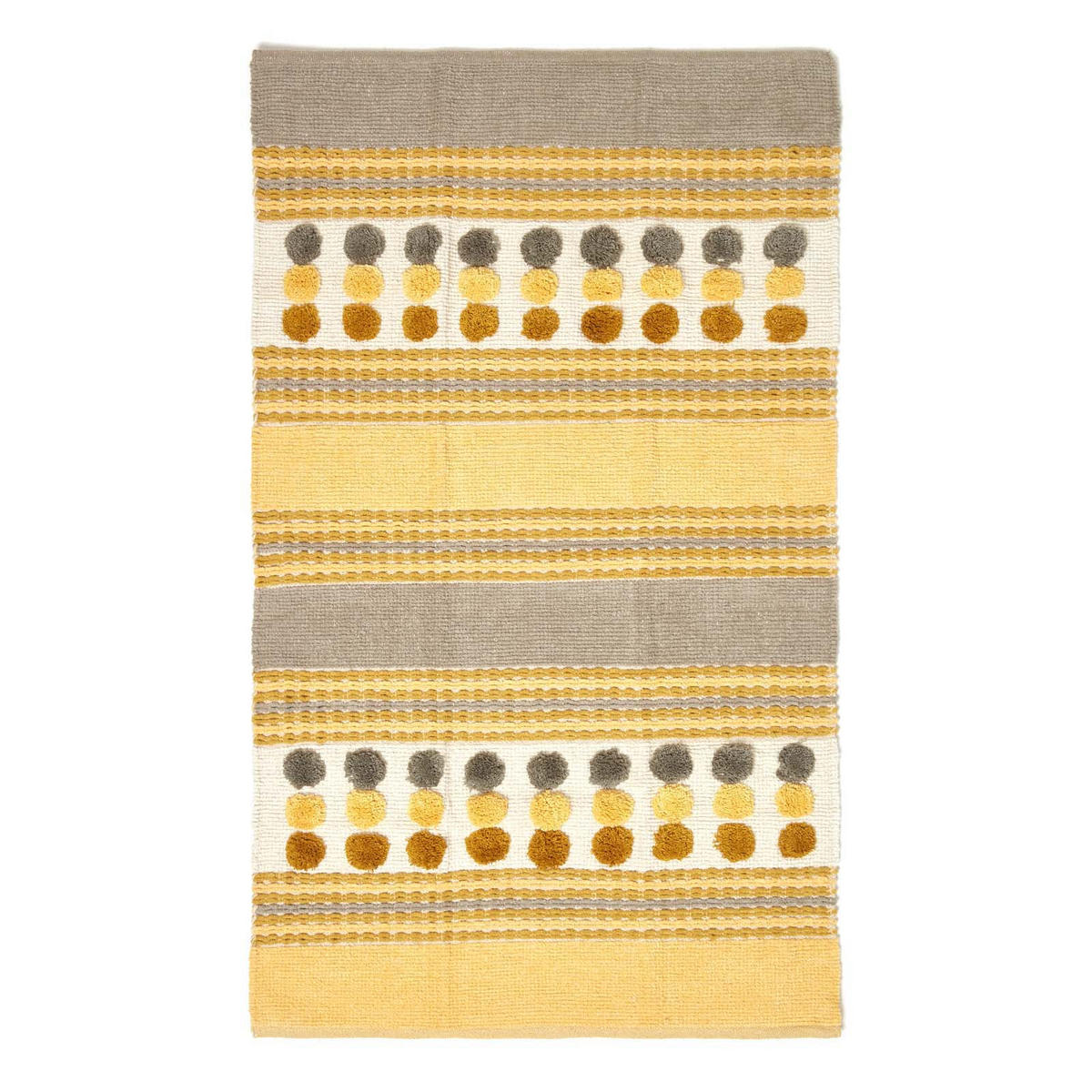 BAUMWOLLTEPPICH Chenille gemustert 90/150 cm - Currygelb, Textil (90/150cm) - Homescapes