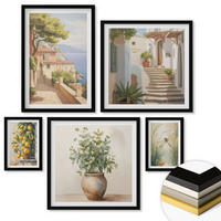 WANDBILDER 5er-Set - 50x50 cm & 20x30 cm & 40x60 cm Schwarzer Rahmen - Architektur der Zitronenstadt - Schwarz, Kunststoff (40/60cm) - ArtPrintCave