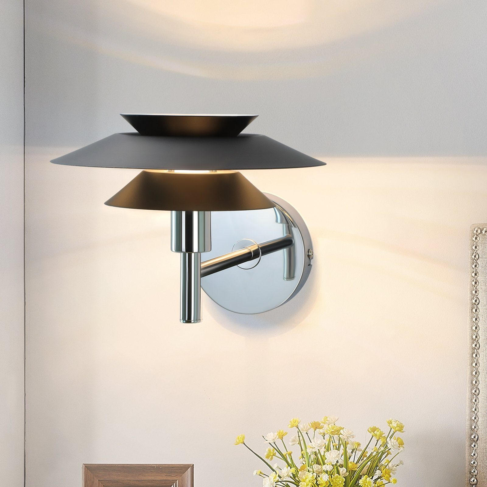 WANDLEUCHTE Welt - Schwarz, Metall (26/17/26cm) - Nettlife