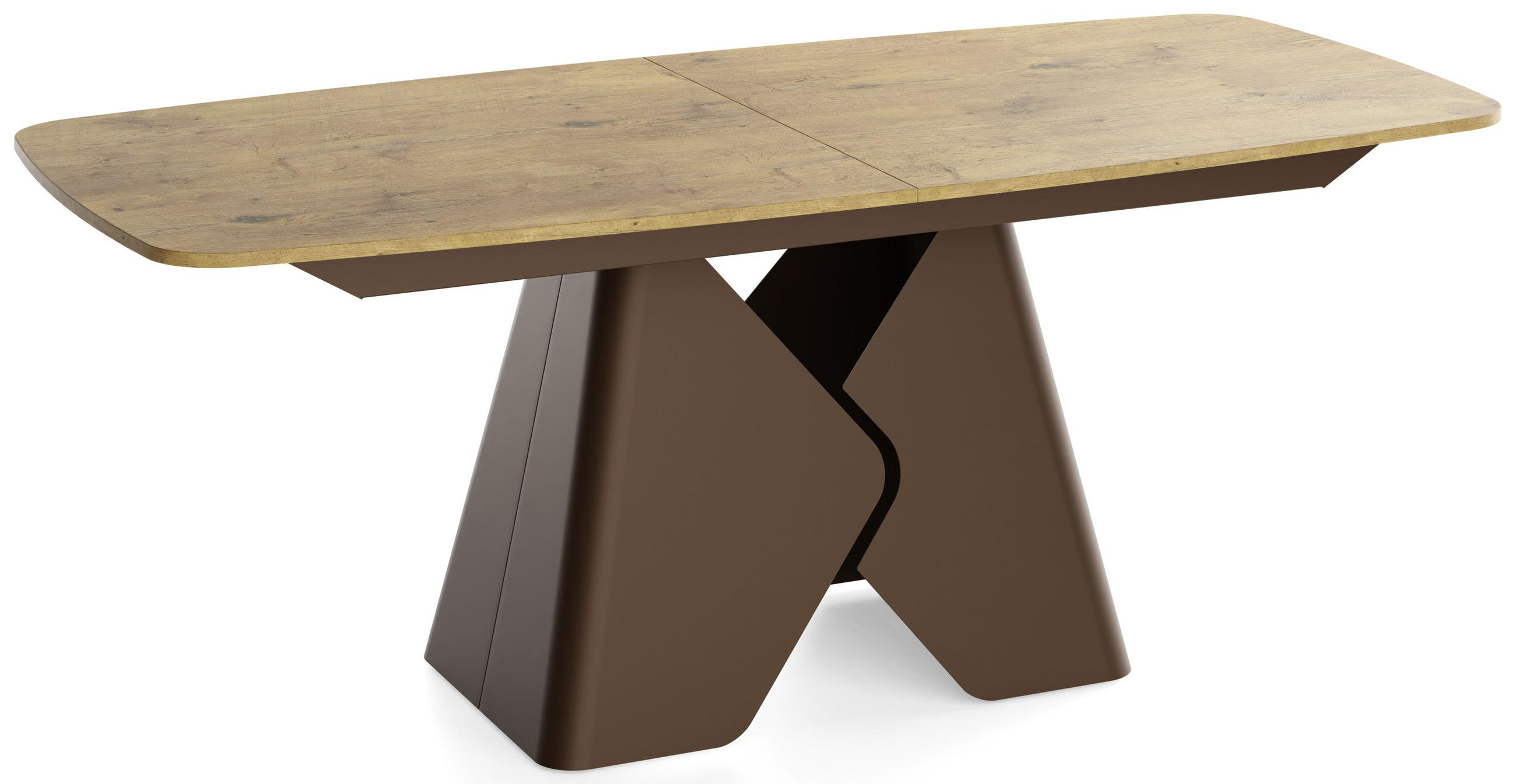 ESSTISCH Vanta rechteckig ausziehbar verlängerbar mit Braunem Metallgestell, Eiche Hell Braun 200-290/90/76 cm - Eichefarben/Braun, Holzwerkstoff/Metall (90/290/76cm) - WFL GROUP