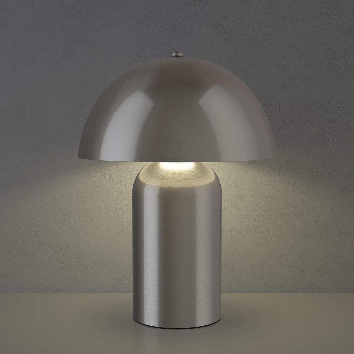 AKKU-TISCHLAMPE Kade,25 x 34 cm,Nickel matt - Nickelfarben, Metall (25/25/34cm) - tectake