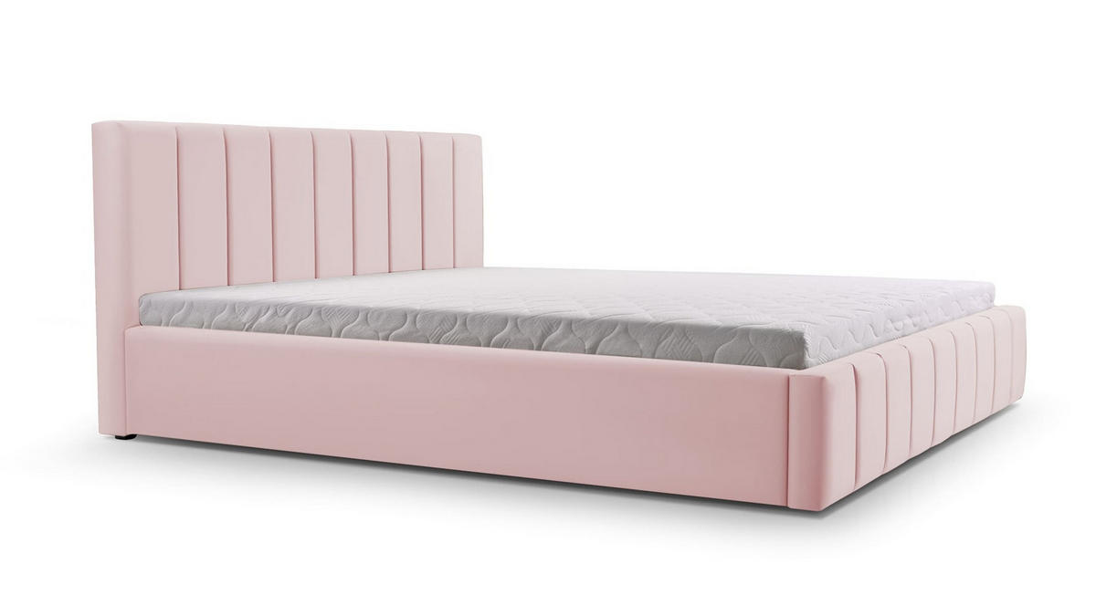 POLSTERBETT Bett 01 - 160x200 - Flamingo - Hellrosa, Holz/Textil (160/200cm) - Möblo