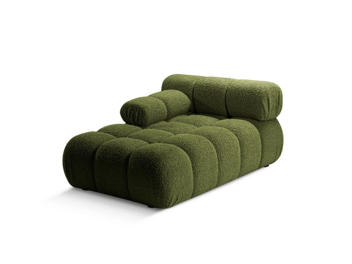 CHAISELONGUE links Bellis aus Boucle grün - Grün, Textil (94/70/155cm) - Micadoni