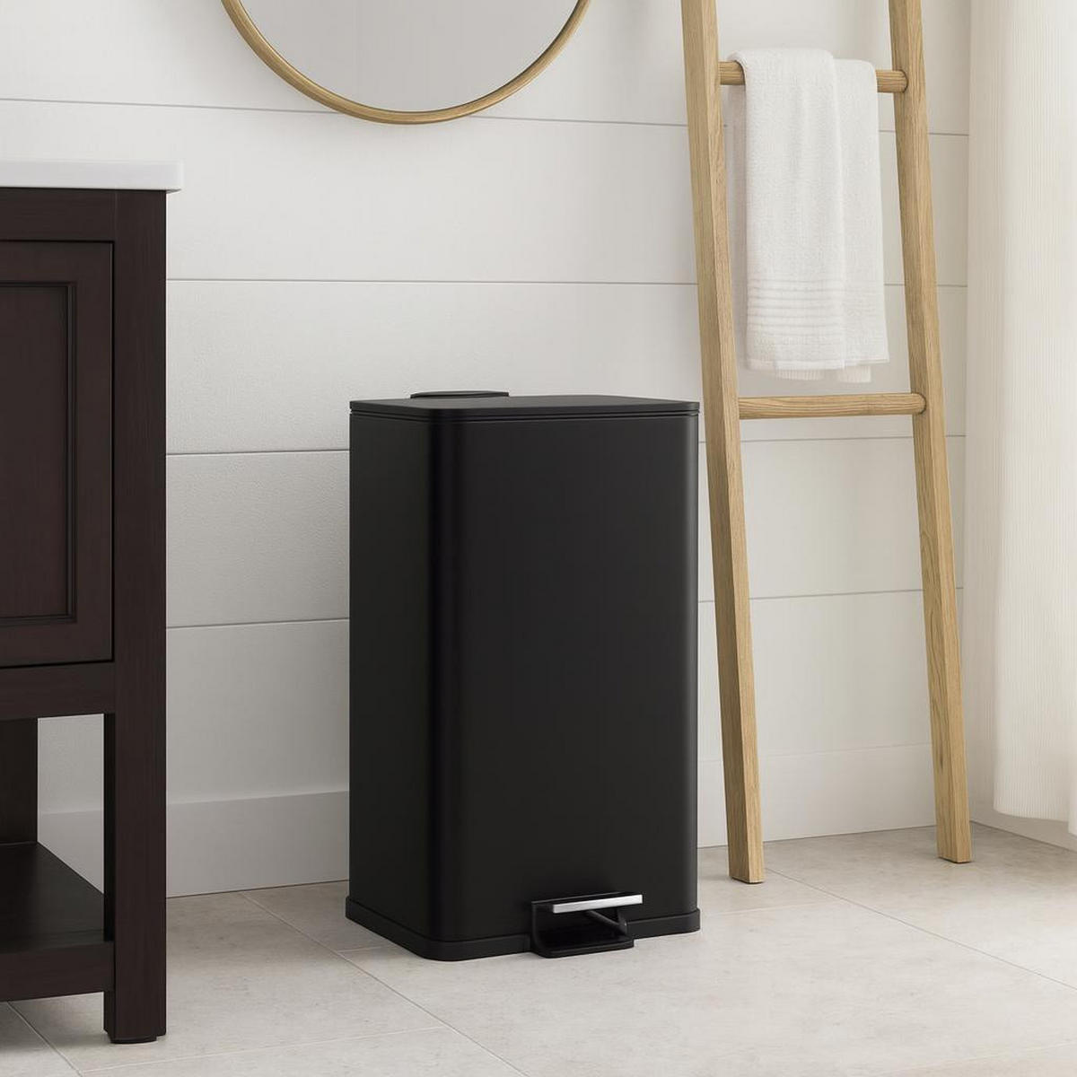 MÜLLEIMER aus Metall Delta 30 l 33/31/60 cm - Schwarz, Metall (31/60/33cm) - Bathroom solutions