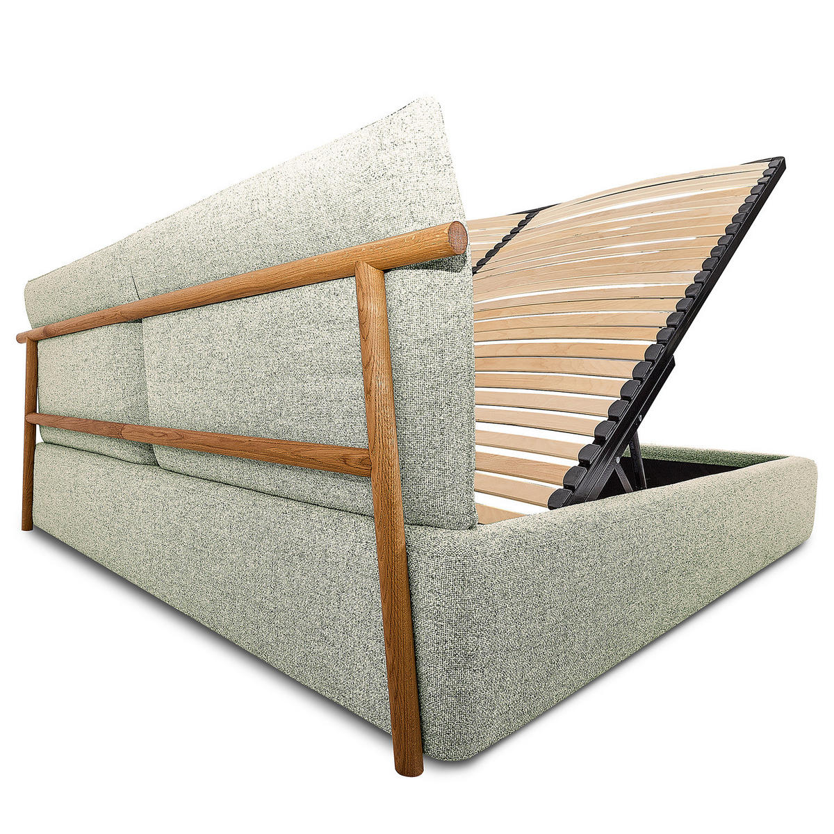 POLSTERBETT - Hellgrau, Textil (140/200cm) - home24