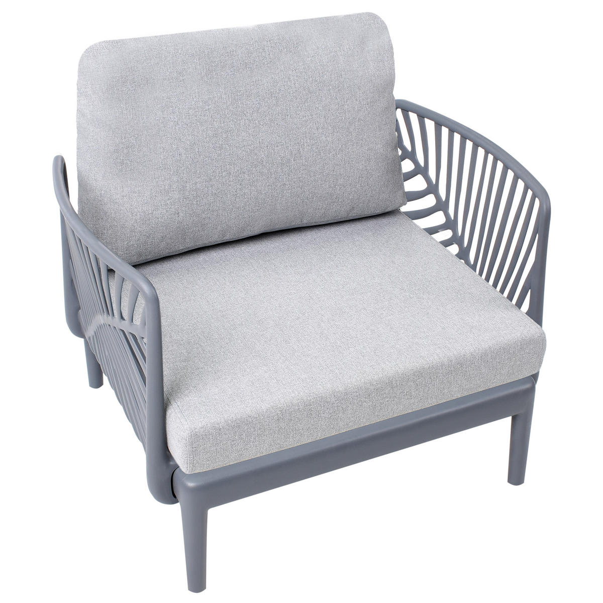 SESSEL Hellgrau Saturnia - Hellgrau, Kunststoff (68/78/68cm) - Beliani