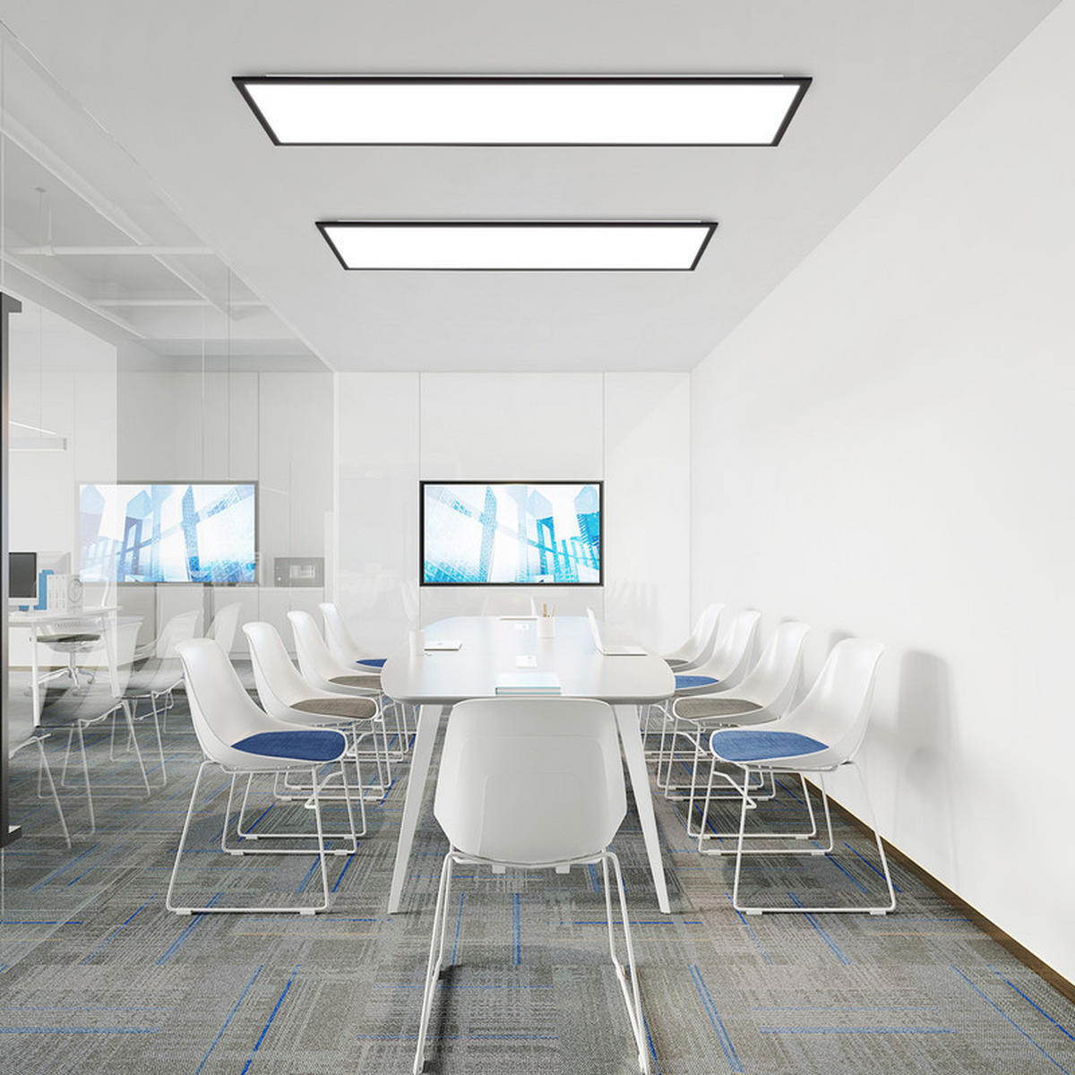 LED závěsné světlo Clausthal III 30/120/6 cm - černá, kov (30/120/6cm) - Nettlife