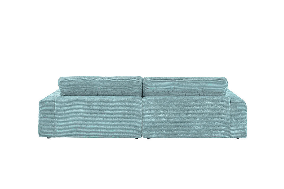 ECKSOFA LANA SOFA Hellblau Cord - Schwarz/Hellblau, Textil (296/205cm) - KAWOLA