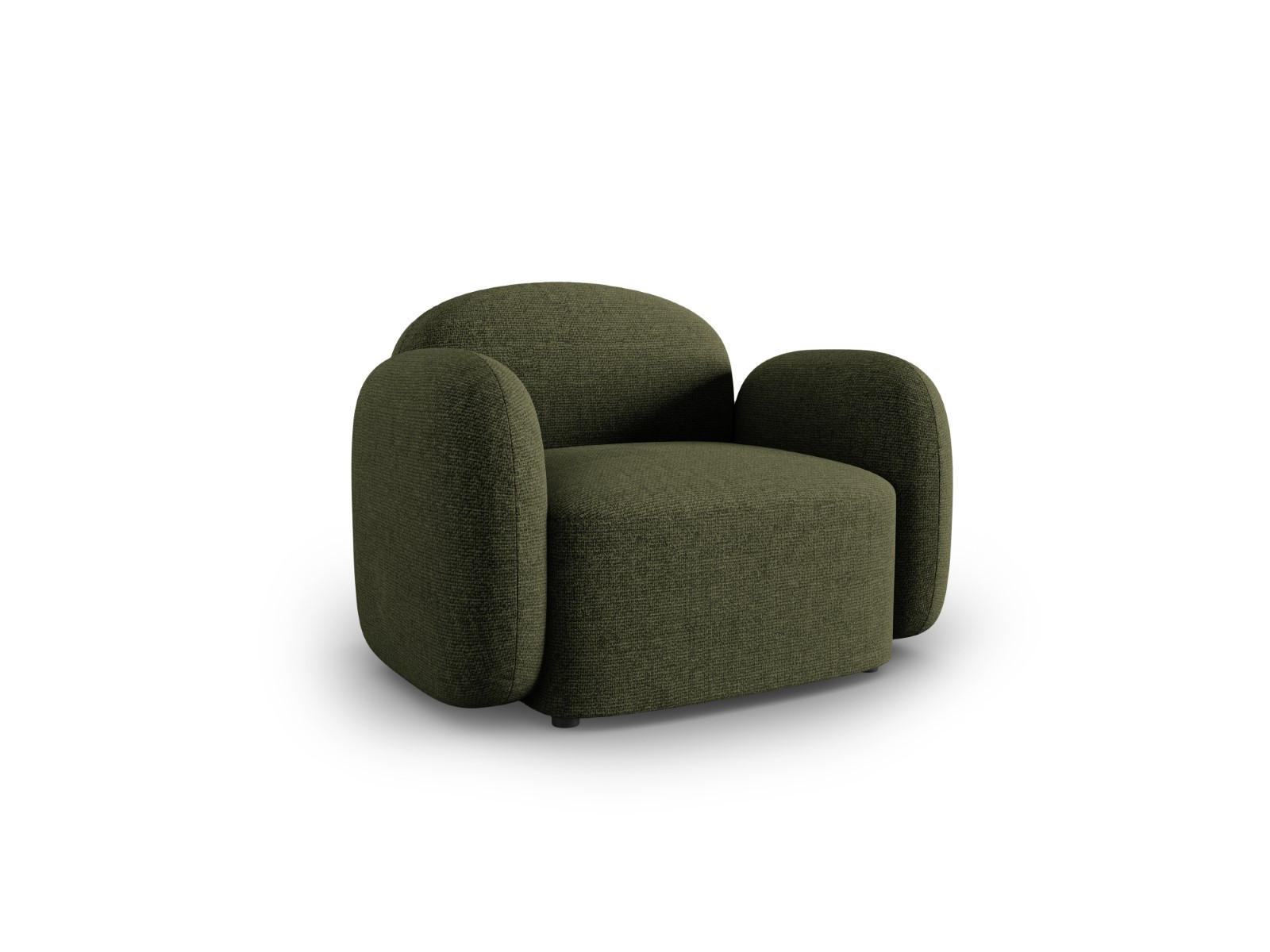 SESSEL Blair aus Chenille-Stoff grün meliert - Grün, Textil (87/80/119cm) - Micadoni