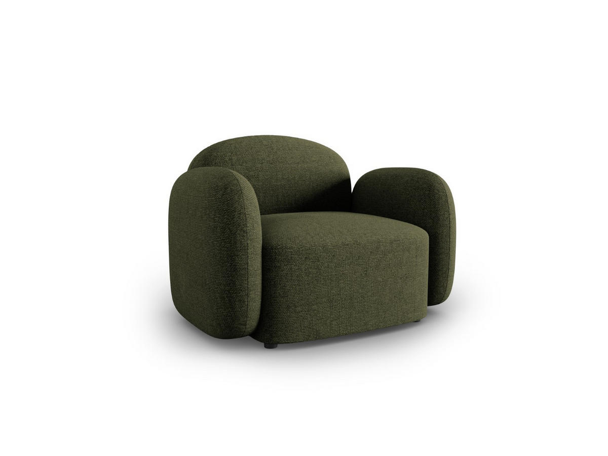 SESSEL Blair aus Chenille-Stoff grün meliert - Grün, Textil (87/80/119cm) - Micadoni