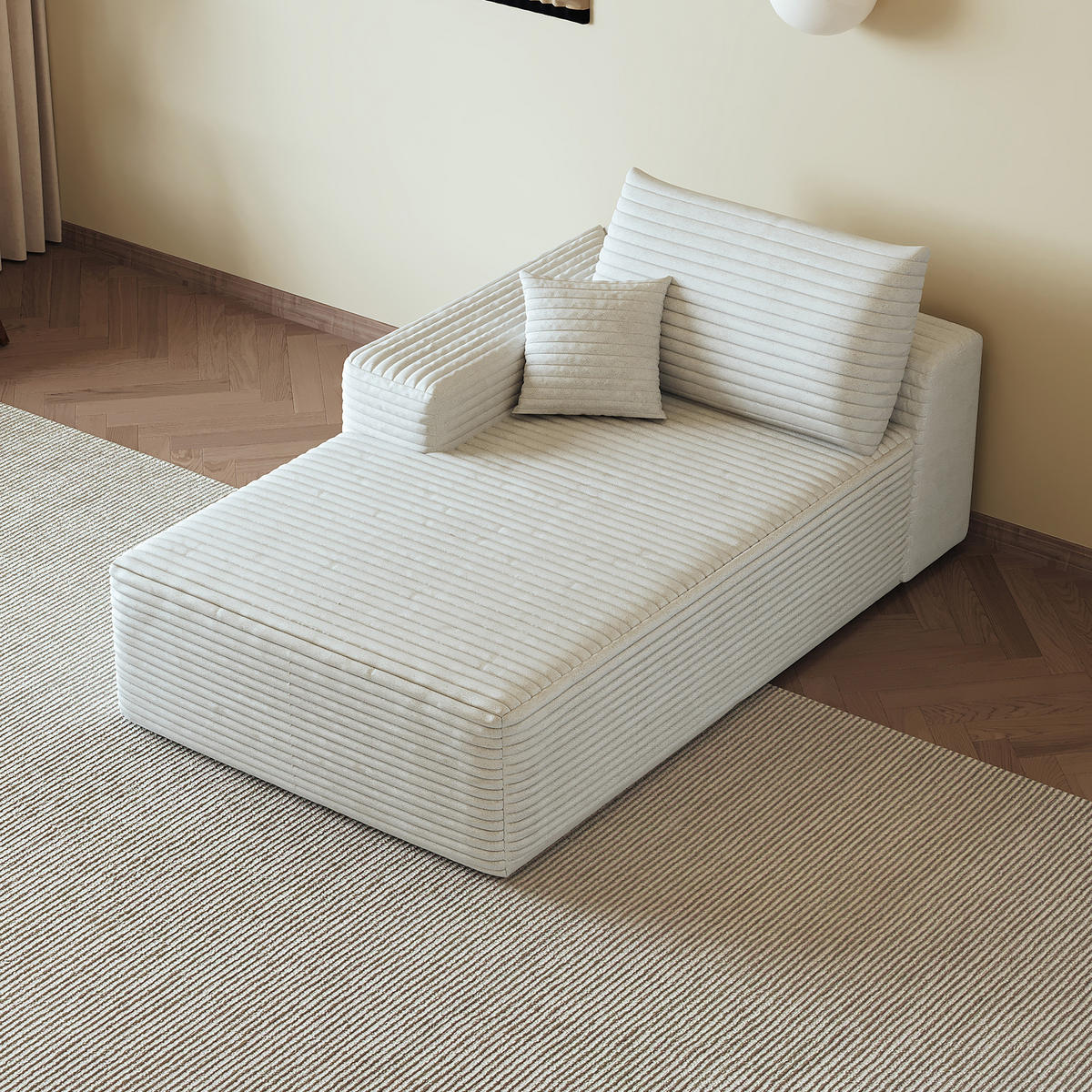 RÉCAMIERE DE-34752 linke Chaiselongue Weiß - Weiß, Textil (95/83/175cm) - ComfortXL