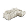 ECKSOFA OMBO 285x168x77/97 cm, Rechts, Schlaffunktion, elektr. Sitz, Kopfstützen, hydrophober EDEN-Stoff – Weiß - Weiß, Holz/Textil (285/168cm) - DomoHome