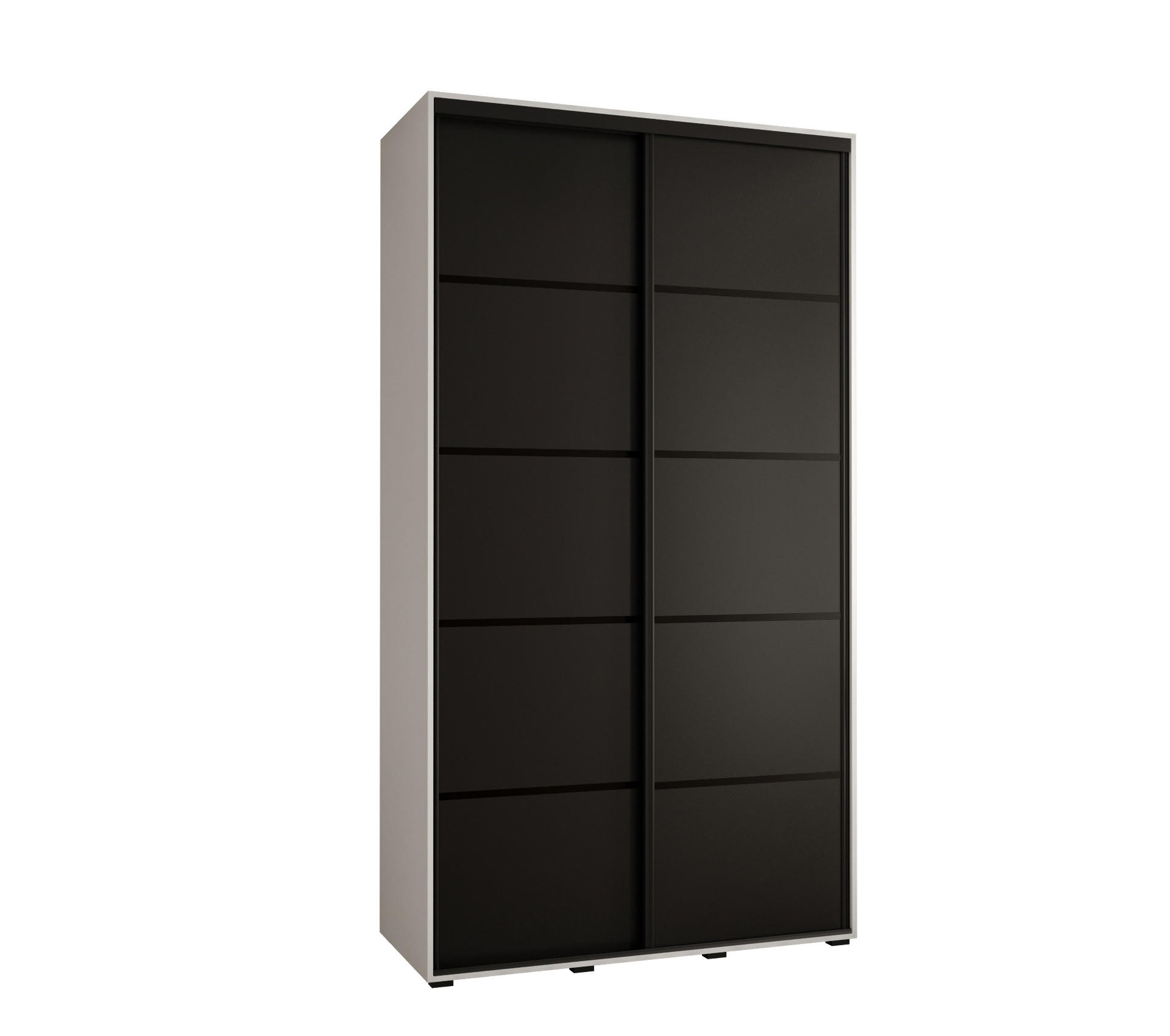 ŠATNÍ skříň s posuvnými dveřmi 235,2/140/45 - bílá/černá, kov/dřevo (140/235/45cm) - Abiks Möbel