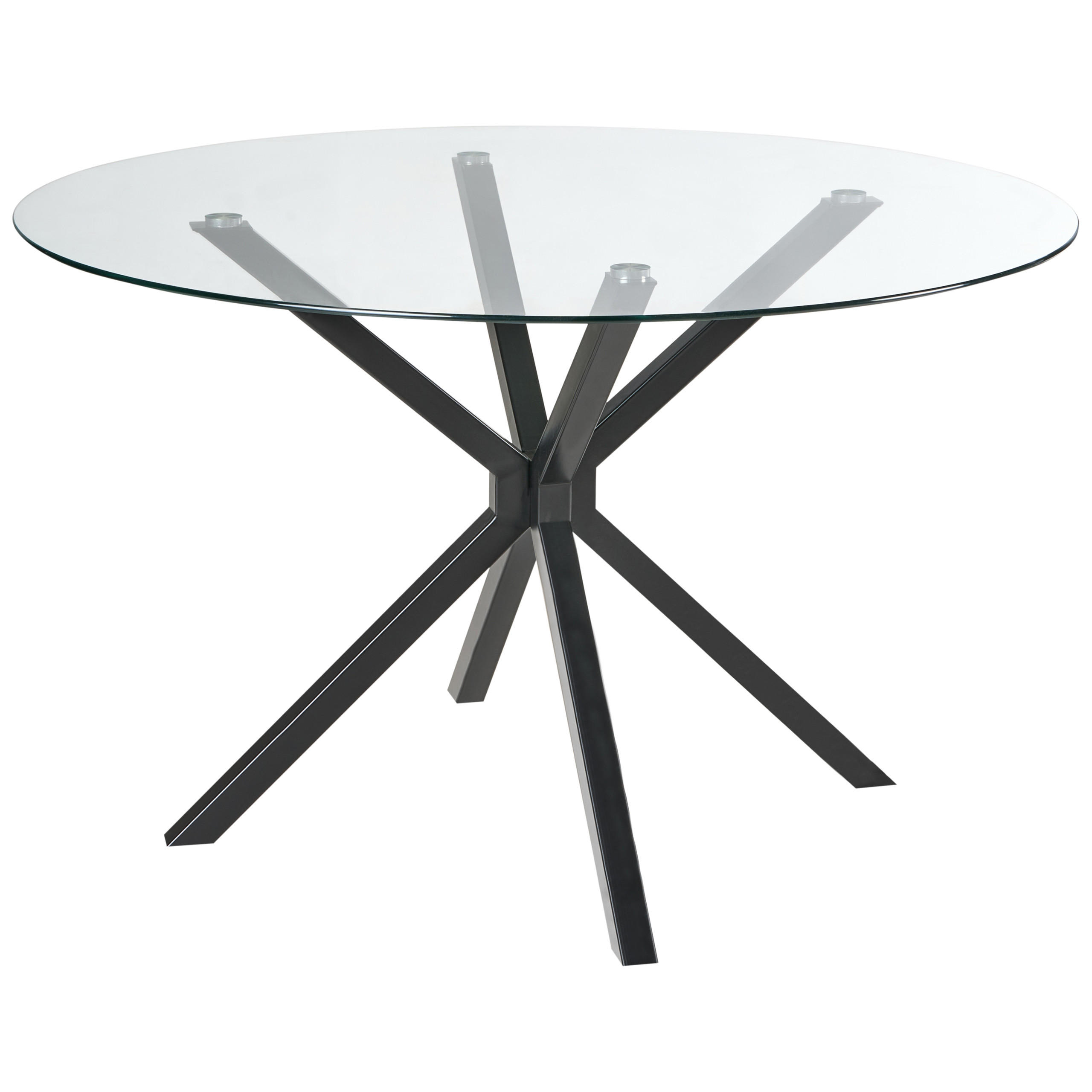 Beliani JÍDELNÍ STŮL Černý 120/120 cm Bezpečnostní sklo Meston