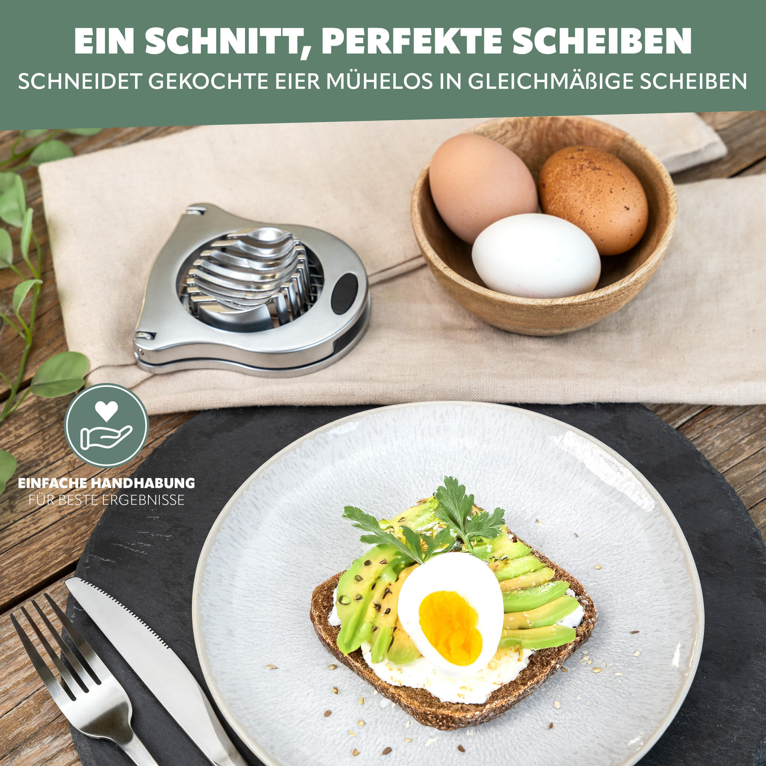 EIERSCHNEIDER, silber, Kunststoff - Zinkfarben, Metall (10/3.5/10.5cm) - bremermann