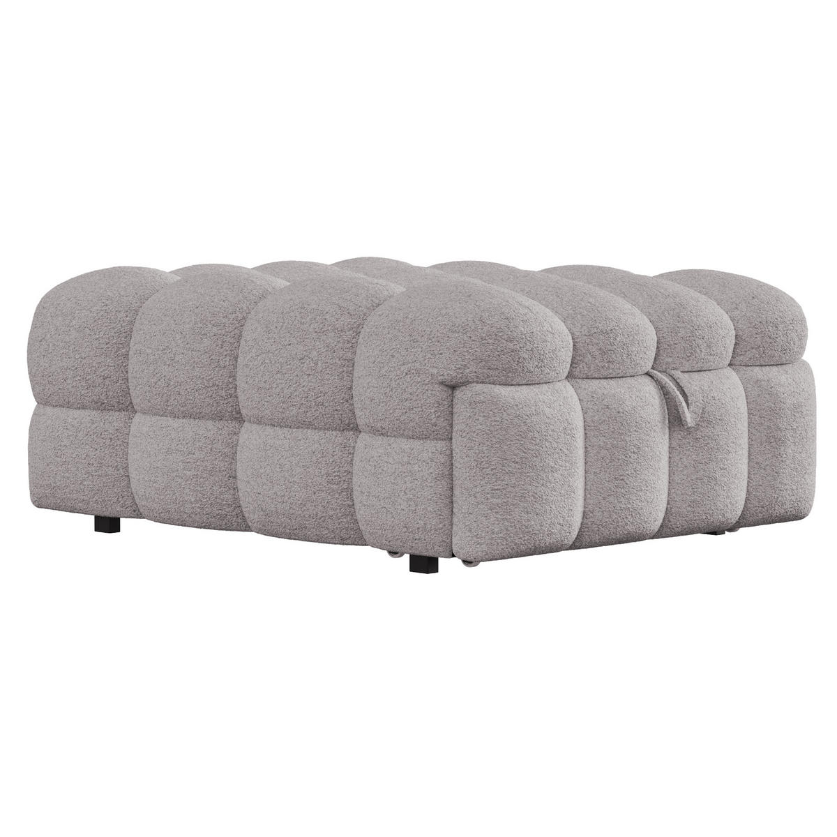 SCHLAFSOFA 2-in-1 aus Teddy-Stoff, ausziehbar, 183/76/42 cm, Grau - Grau, Textil (76/42/183cm) - Redom