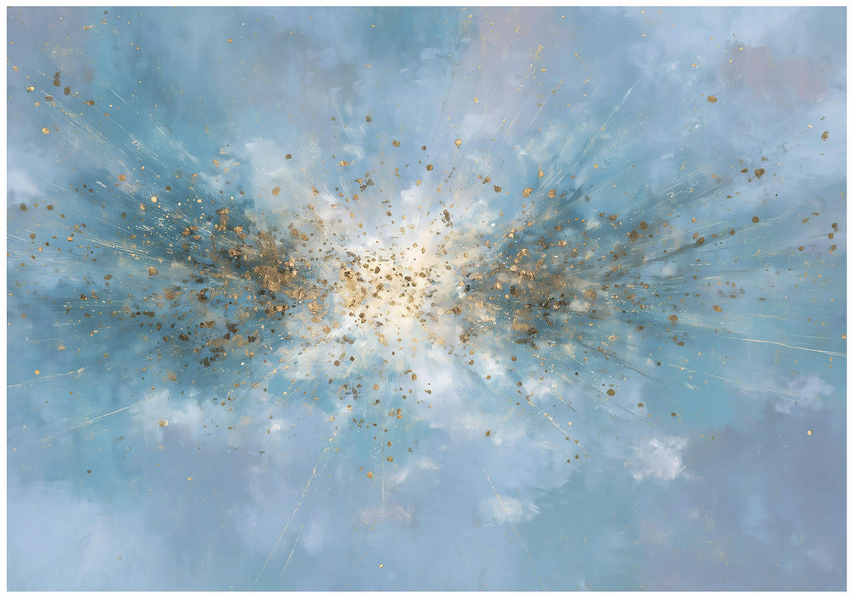 FOTOTAPETE Abstrakt Modern Blau 350x250 cm - Multicolor, Papier (350/250cm) - Wallarena