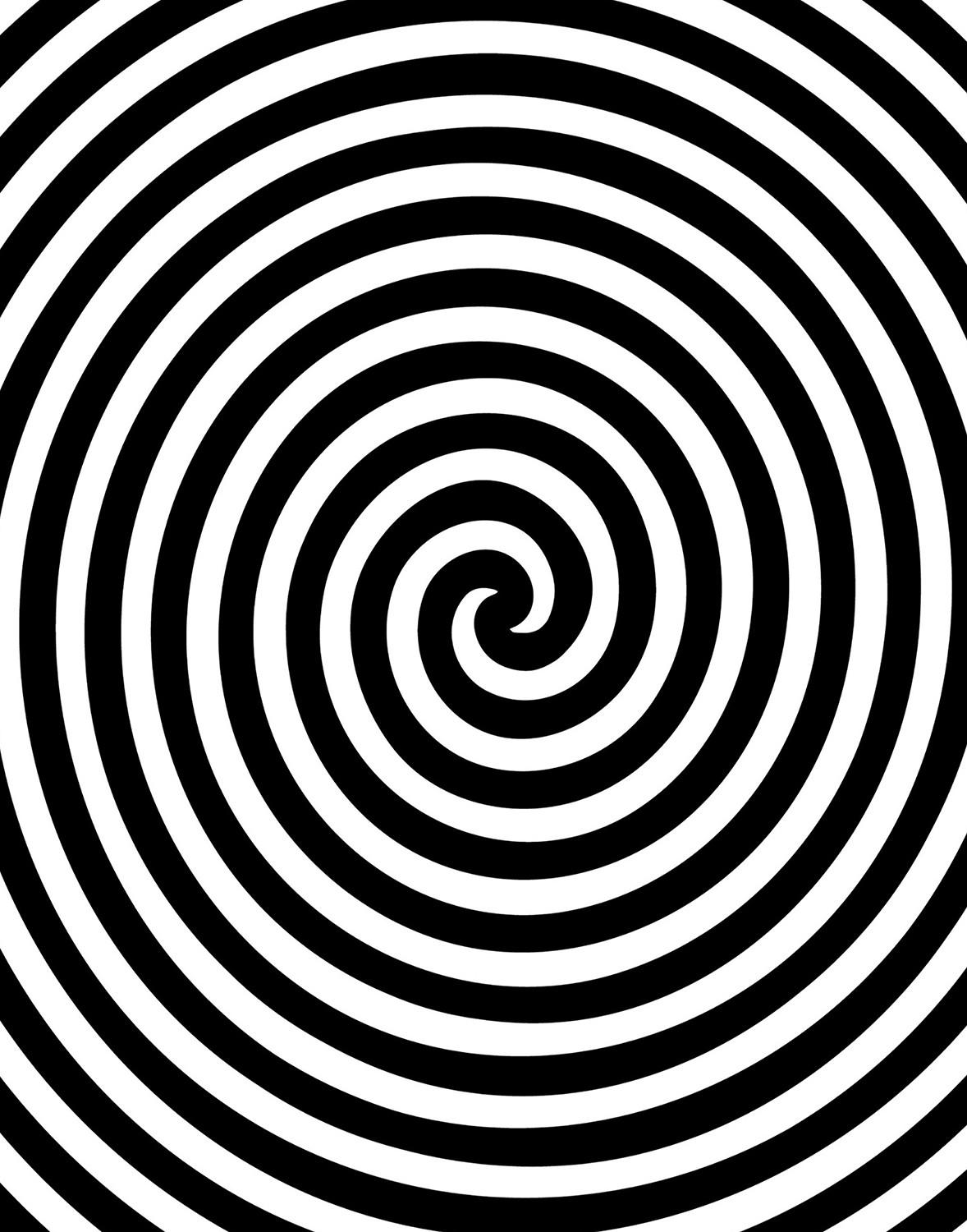 VERDUNKELUNGSROLLO 110x140 cm Hypnotisierender Kreis - Schwarz, Textil (110/140cm) - TULUP