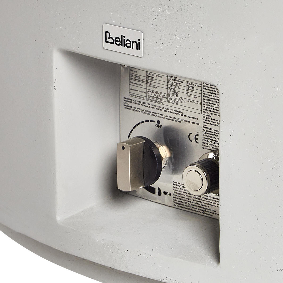 FEUERSTELLE Grau Pacaya - Grau, Stein (107/30/107cm) - Beliani