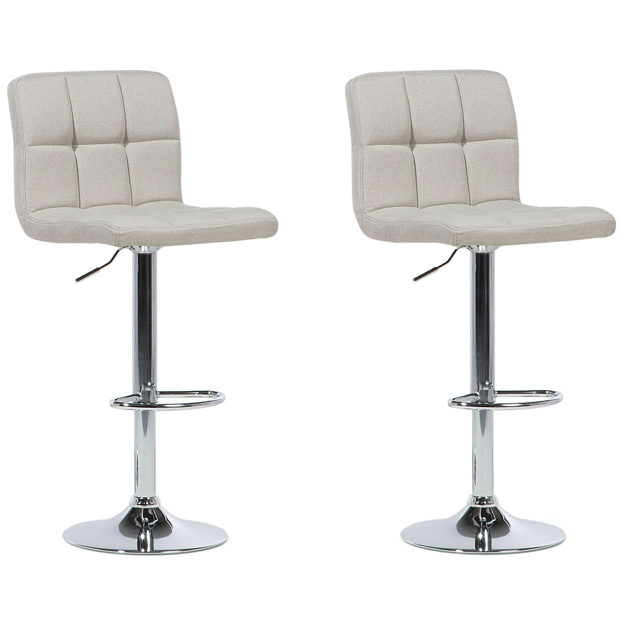 BARHOCKER 2er-Set Polsterbezug Beige Marion - Beige, Textil/Metall (45/114/39cm) - Beliani