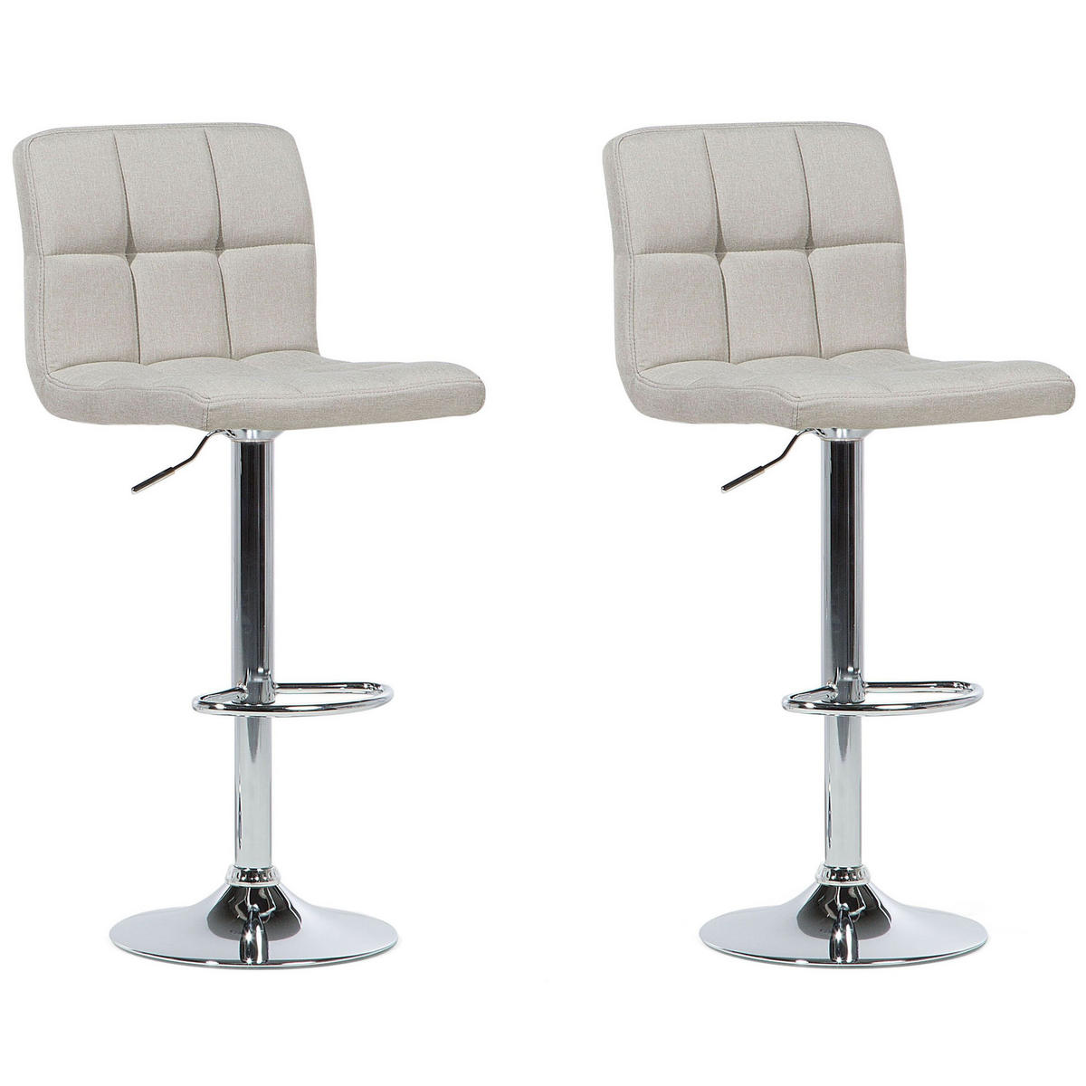 BARHOCKER 2er-Set Polsterbezug Beige Marion - Beige, Textil/Metall (45/114/39cm) - Beliani