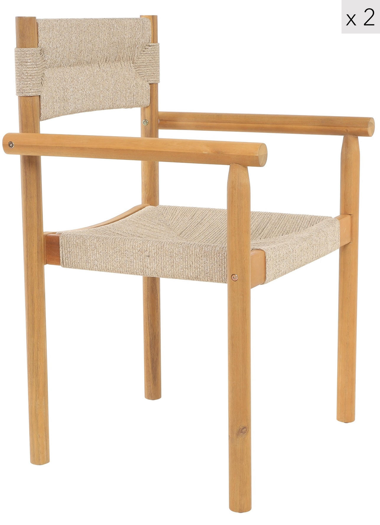 GARTENSTUHL 2er-Set Holz Braun - Braun, Holz (50/87/59cm) - Nordlys