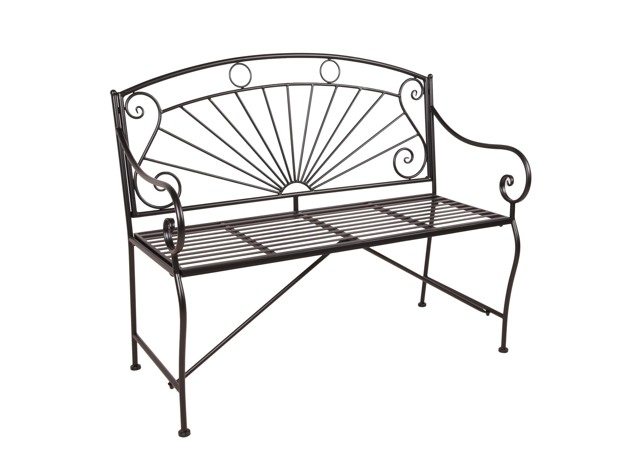 GARTENBANK Rene Terrassenbank - Schwarz, Metall (111/96/55cm) - DELUKE