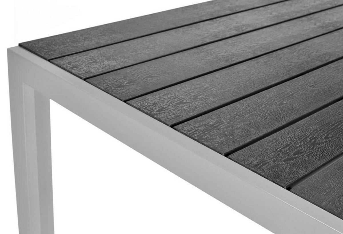 GARTENTISCH Bosano Schwarz, mit Silber Beine - Schwarz, Holzwerkstoff (150/90/74cm) - Bettso