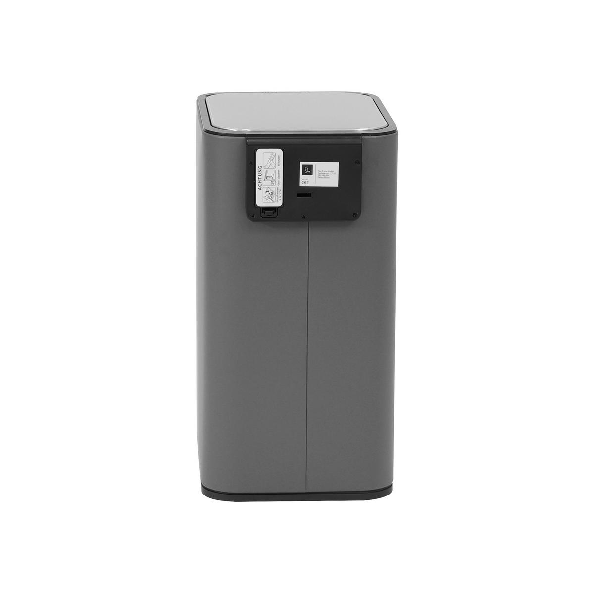 SENSORMÜLLEIMER SE13L - Grau, Metall (21/40/29cm) - SVITA