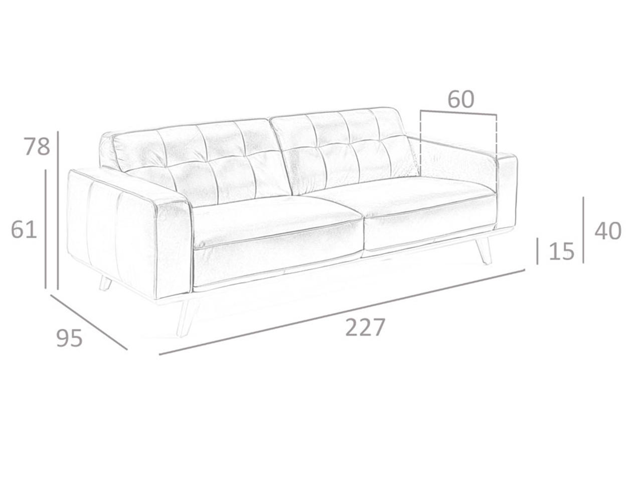 CHESTERFIELD-SOFA Schwarz 227/95/78 cm - Schwarz, Leder (227/78/95cm) - ANGEL CERDA