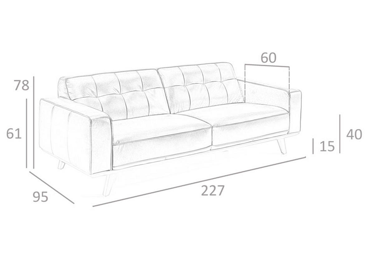 CHESTERFIELD-SOFA Schwarz 227/95/78 cm - Schwarz, Leder (227/78/95cm) - ANGEL CERDA