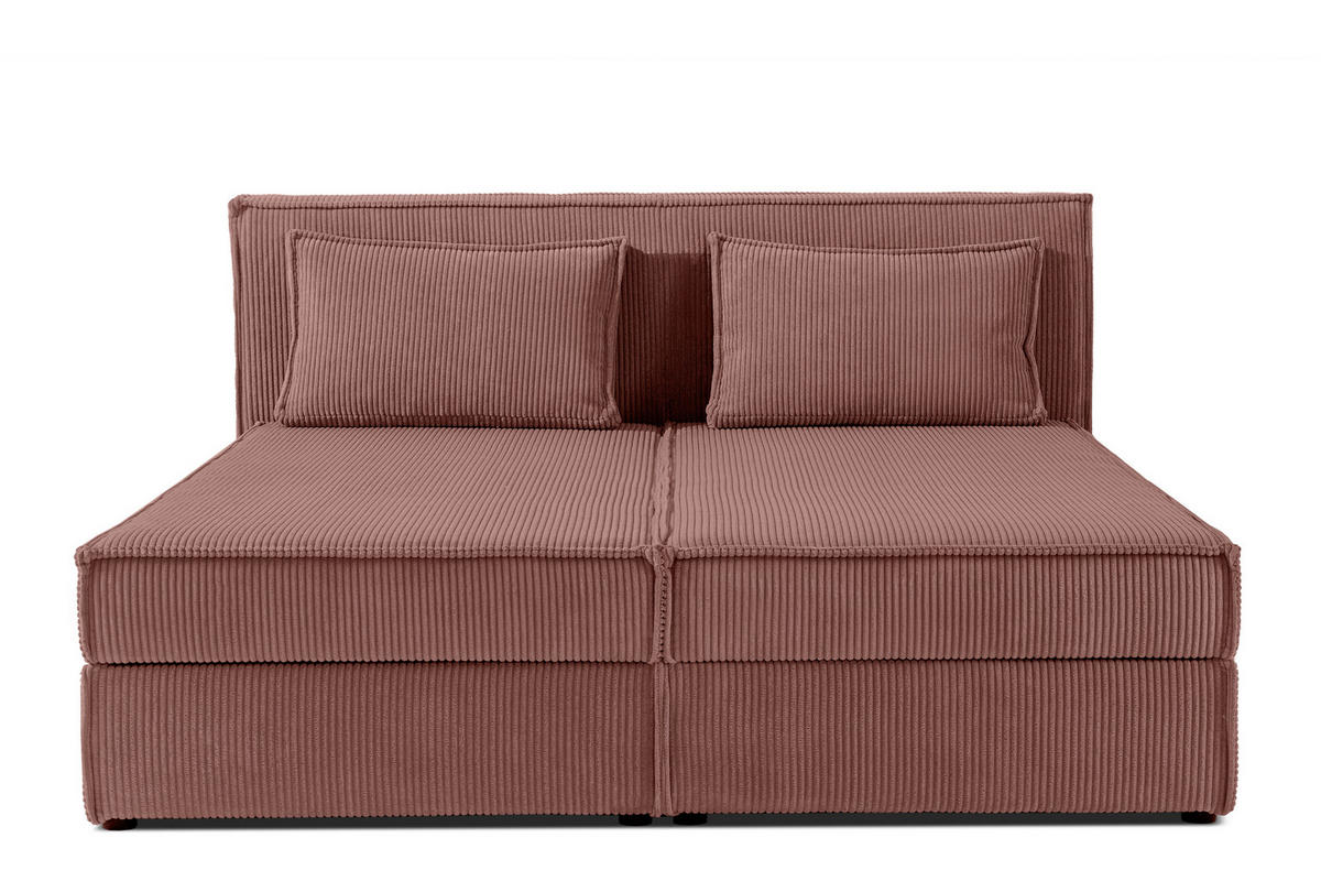 BOXSPRINGBETT ROTI mit Stauraum, rosa - Schwarz/Rosa, Holz/Holzwerkstoff (180/200cm) - KONSIMO®