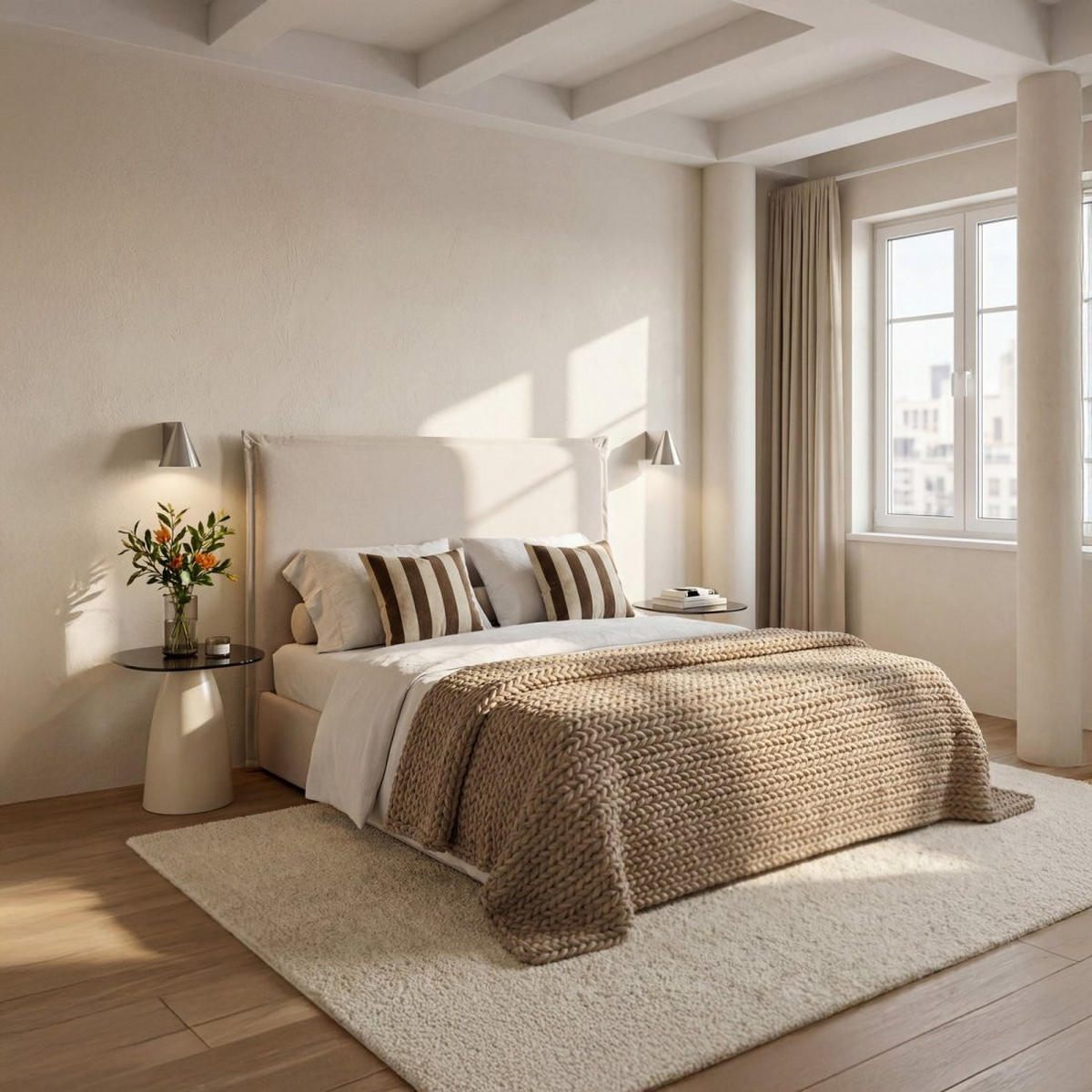 KOPFTEIL DOPPELTES Louise Beige 170 cm x 120 cm - Beige, Textil (170/7cm) - Klast Home