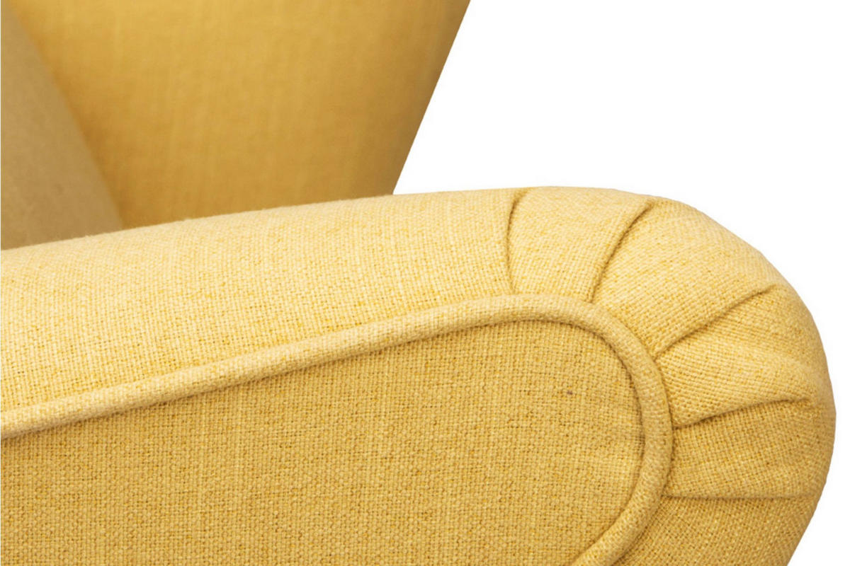 OHRENSESSEL STRALIS inklusive dekorativem Kissen, Gelb - Gelb, Textil (82/108/80cm) - KONSIMO®