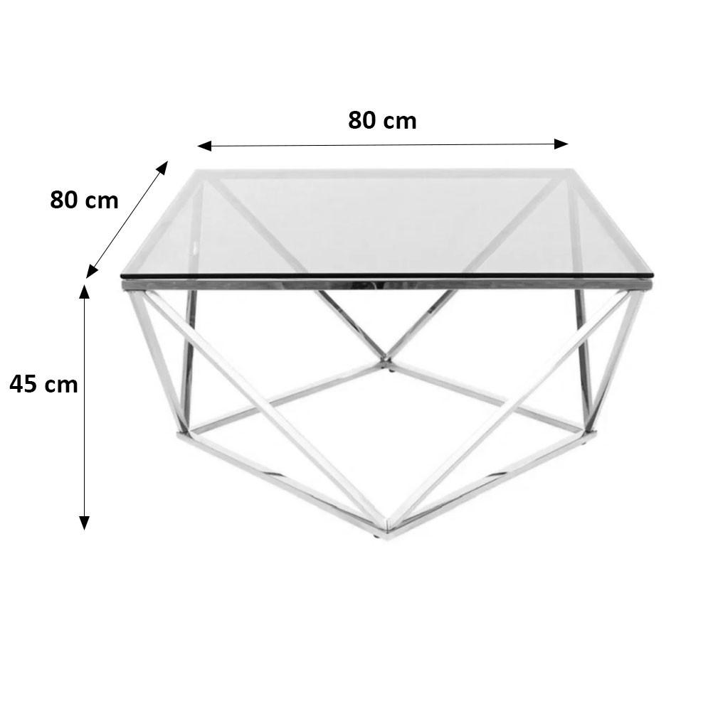 COUCHTISCH Silver Gold 80 / 80 / 45cm - Goldfarben, Glas/Holz (80/80/45cm) - Feldmann-Wohnen