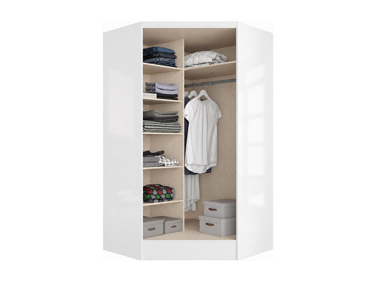 KLEIDERSCHRANK - 101.5 x 101.5 - holz - weiß Aurali - Weiß, Holz (101.5/182/101.5cm) - Vente-Unique
