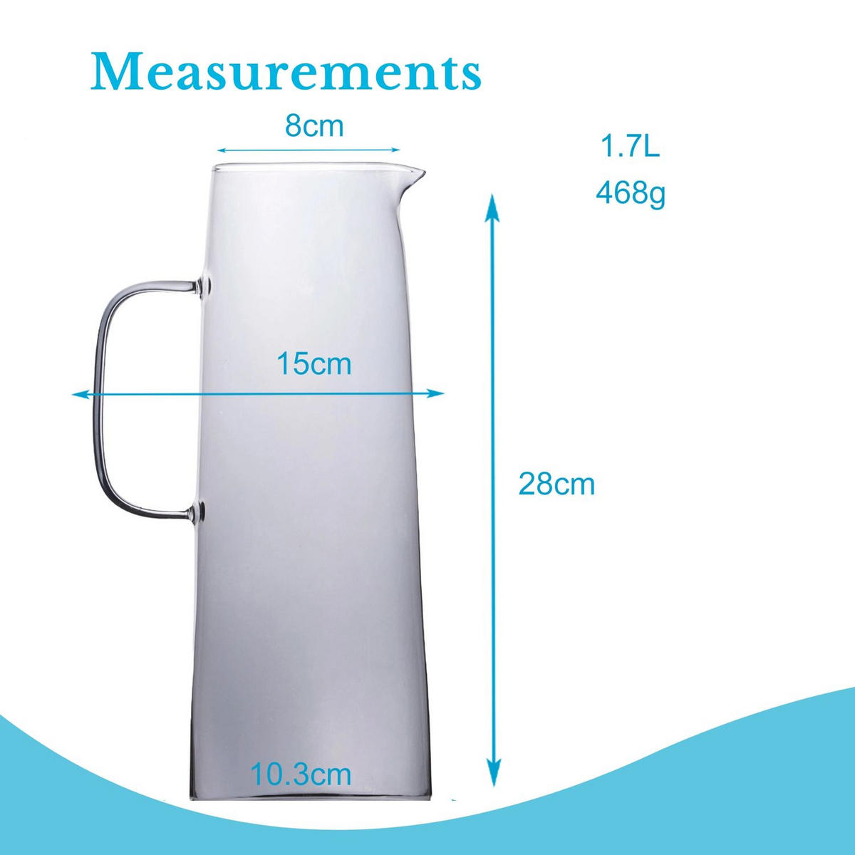KARAFFE 1.4 Liter - Grau, Glas (1.7L) - Intirilife
