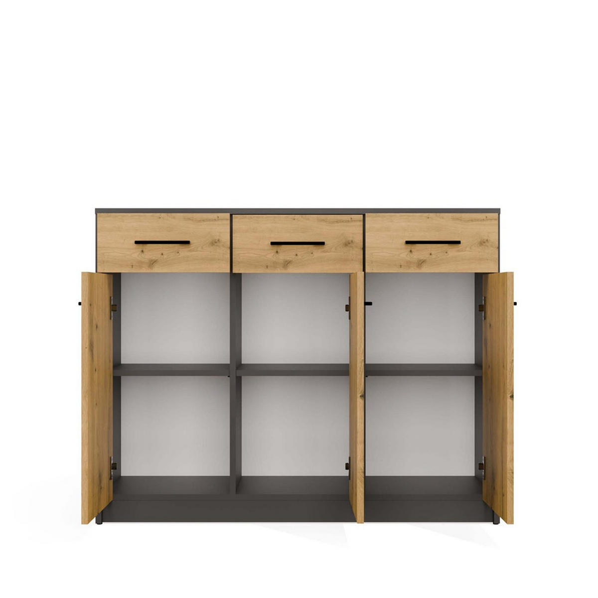 KOMMODE Anthrazit, Artisan 109/85/35 - Anthrazit, Holzwerkstoff (109/85/35cm) - RAUMHIRSCH FURNITURE