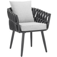 STUHL Lugano im Rope-Design,Aluminium anthrazit,61 x 60 x 73 cm - Dunkelgrau/Anthrazit, Kunststoff/Metall (62.5/75/65.5cm) - tectake