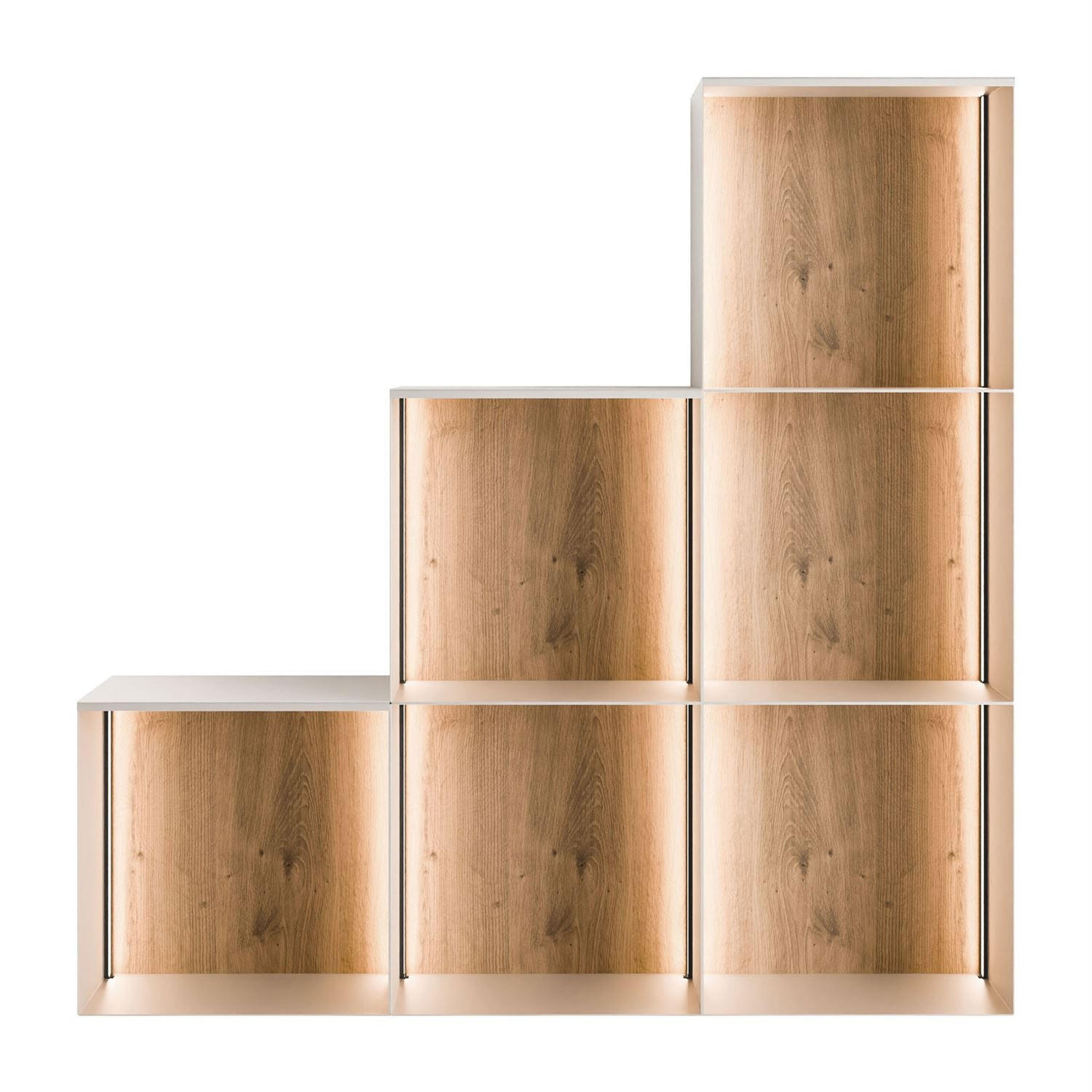 Lookway Metallregal Eiche Artisan, Kaschmir 99x99x20 cm