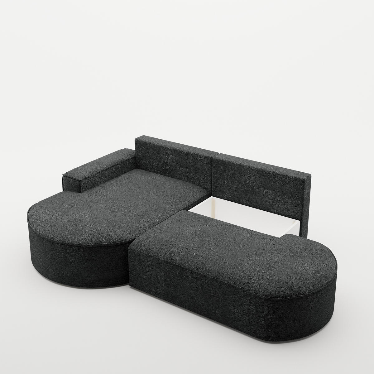 ECKSOFA Modena Pro - Komfort Und Stil stoff Arena Graphit Links - Graphitfarben, Holz (278/179cm) - Kaiser Möbel